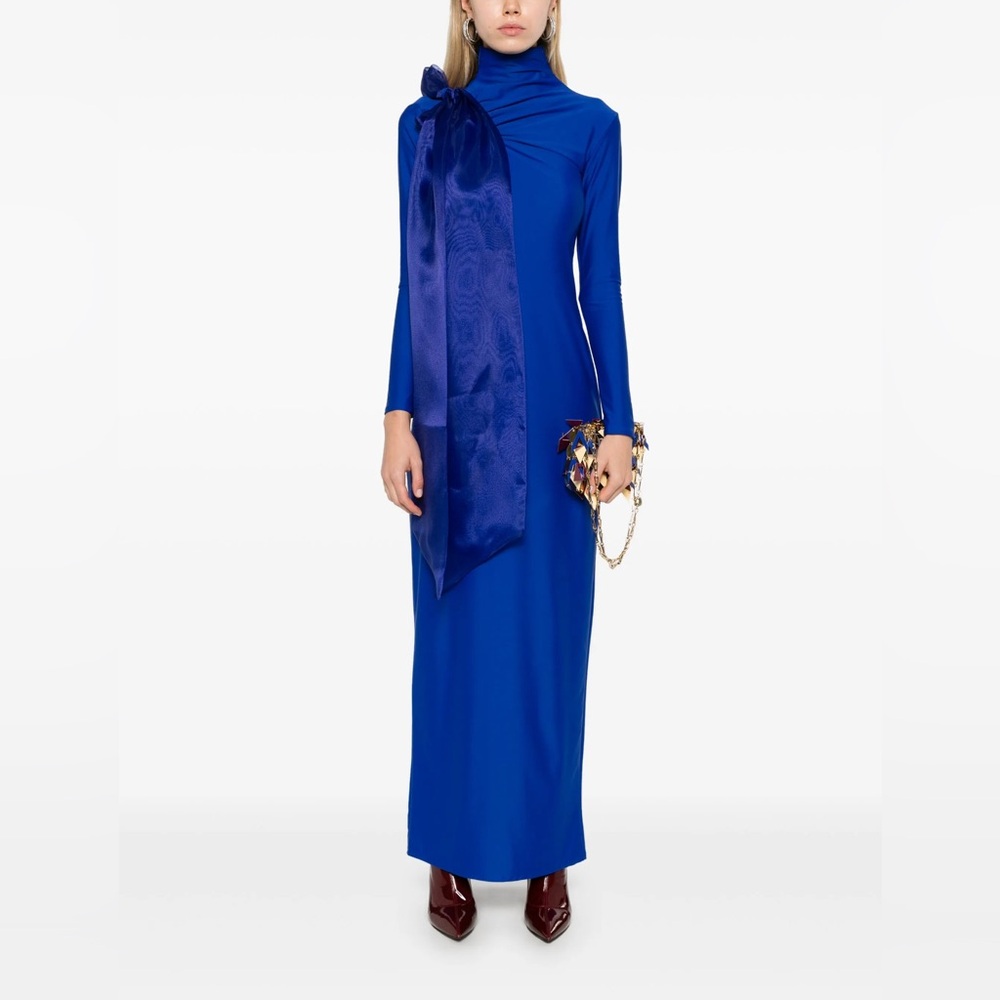 Elegant Blue Long Sleeve Dress
